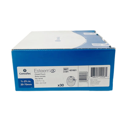 CONVATEC REF 421821 Esteem Plus Closed Pouch 20-70mm, (30/box)