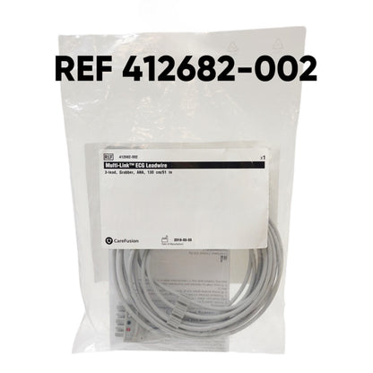 CAREFUSION 412682-002 Multi-Link ECG Leadwire 3-lead, Grabber, AHA, 130 cm