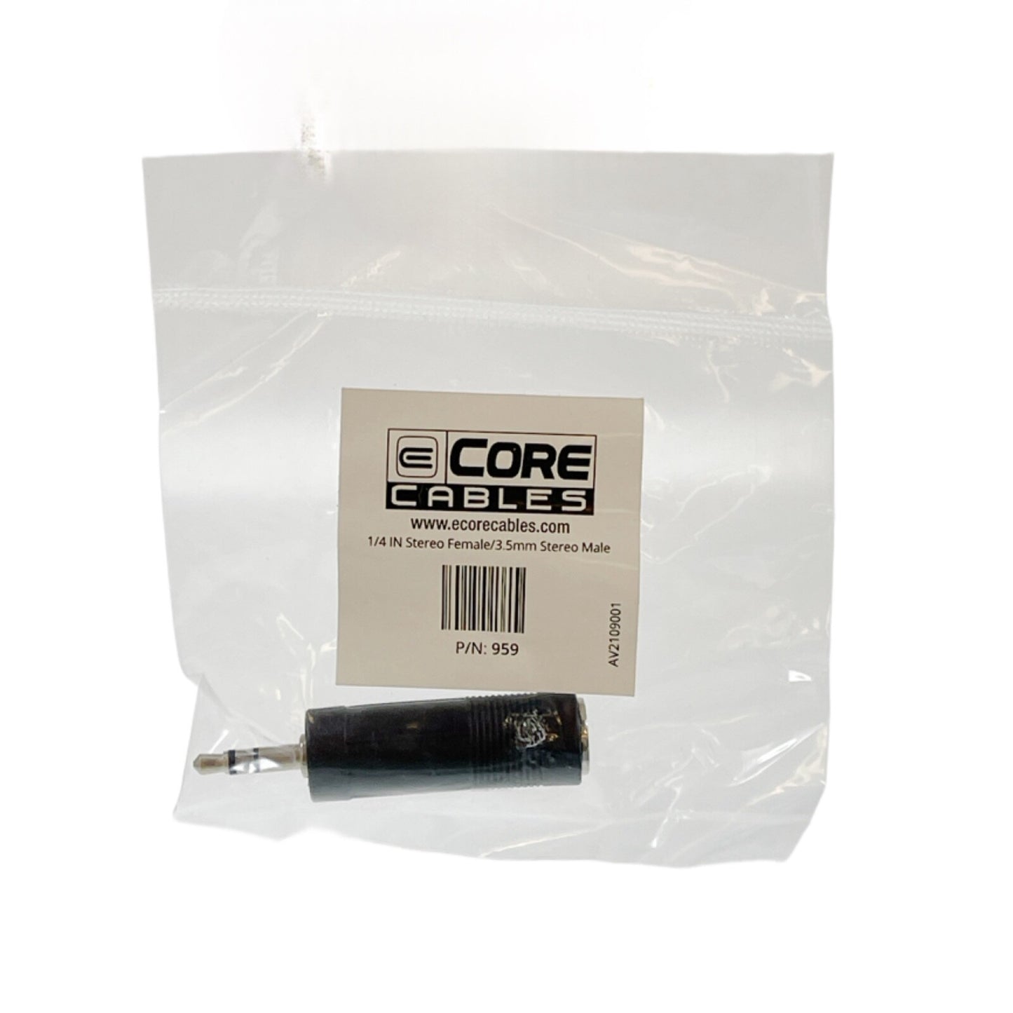 Ecore Cables P/N 959  1/4 In Stereo Female / 3.5 mm Stereo Male (Lot of 8)