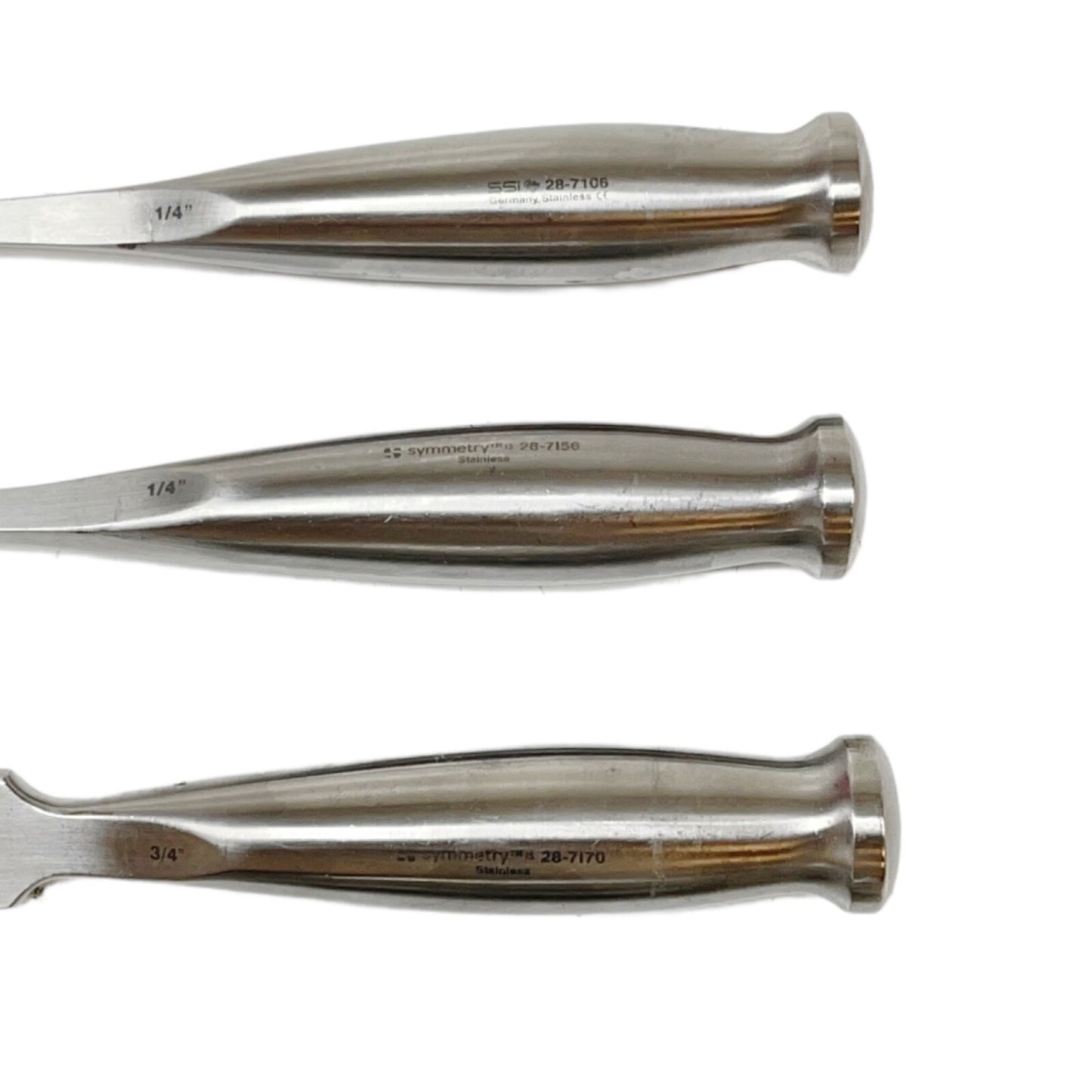 Symmetry / SSI Smith-Peterson Osteotomes (Lot Of 6 Straight & Curved) W/ Case