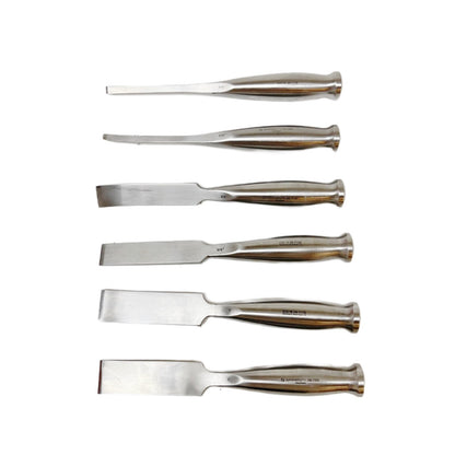 Symmetry / SSI Smith-Peterson Osteotomes (Lot Of 6 Straight & Curved) W/ Case