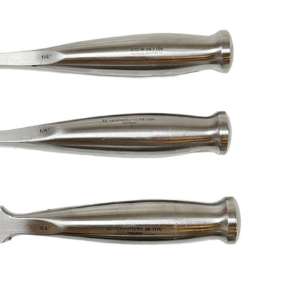 Symmetry / SSI Smith-Peterson Osteotomes (Lot Of 6 Straight & Curved) W/ Case