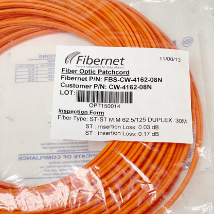 FIBERNET P/N: FBS-CW-4162-08N OR CW-4162-08N Fiber Optic Patchcord For Carto
