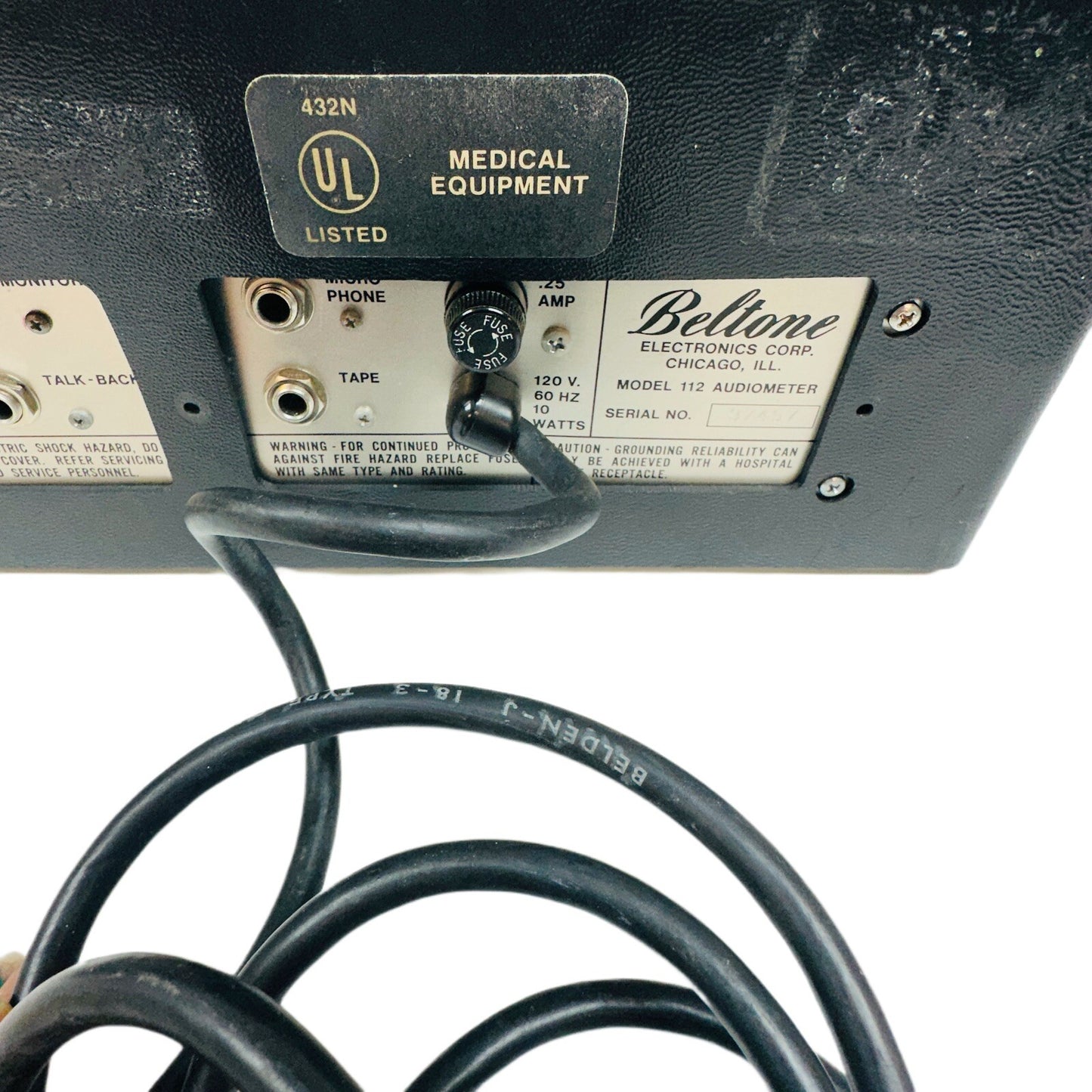 Beltone Electronics Ref 112 Audiometer For Parts/ Not Working