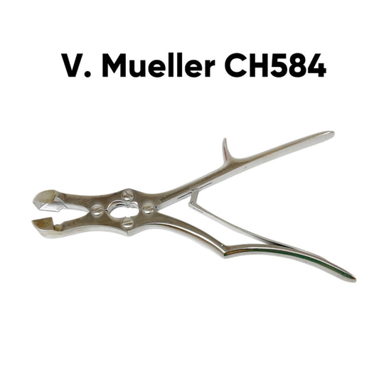 V. MUELLER CH-584 Sauerbruch rib rongeur forceps Double-action. Square jaws 12in