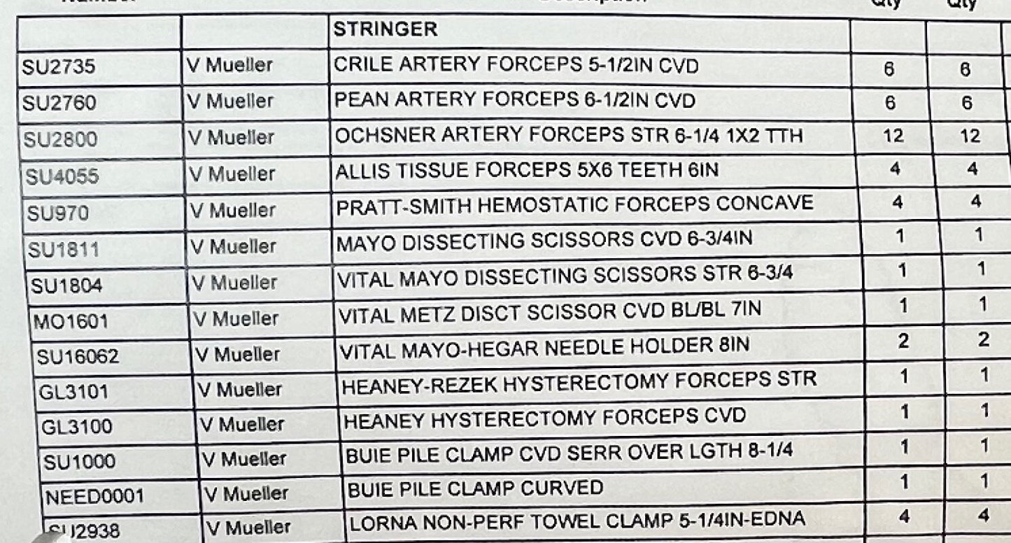V. Mueller / Pilling  59 Pieces Rectal Instrument Tray w/ Sterilization Case