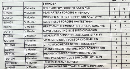 V. Mueller / Pilling  59 Pieces Rectal Instrument Tray w/ Sterilization Case