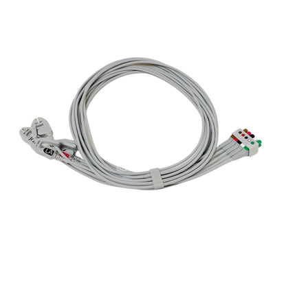 GE 2106391-002 ECG Leadwire Set 5-lead, grabber, AHA, 130 cm / 51 in ( LOT OF 2)