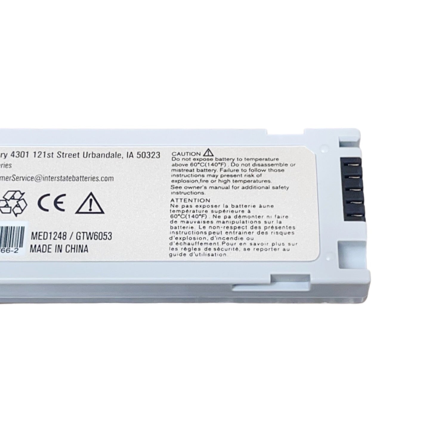 Interstate MED1248 11.1V 4400mAh 49Wh Li-ion Battery For Mindray Monitor
