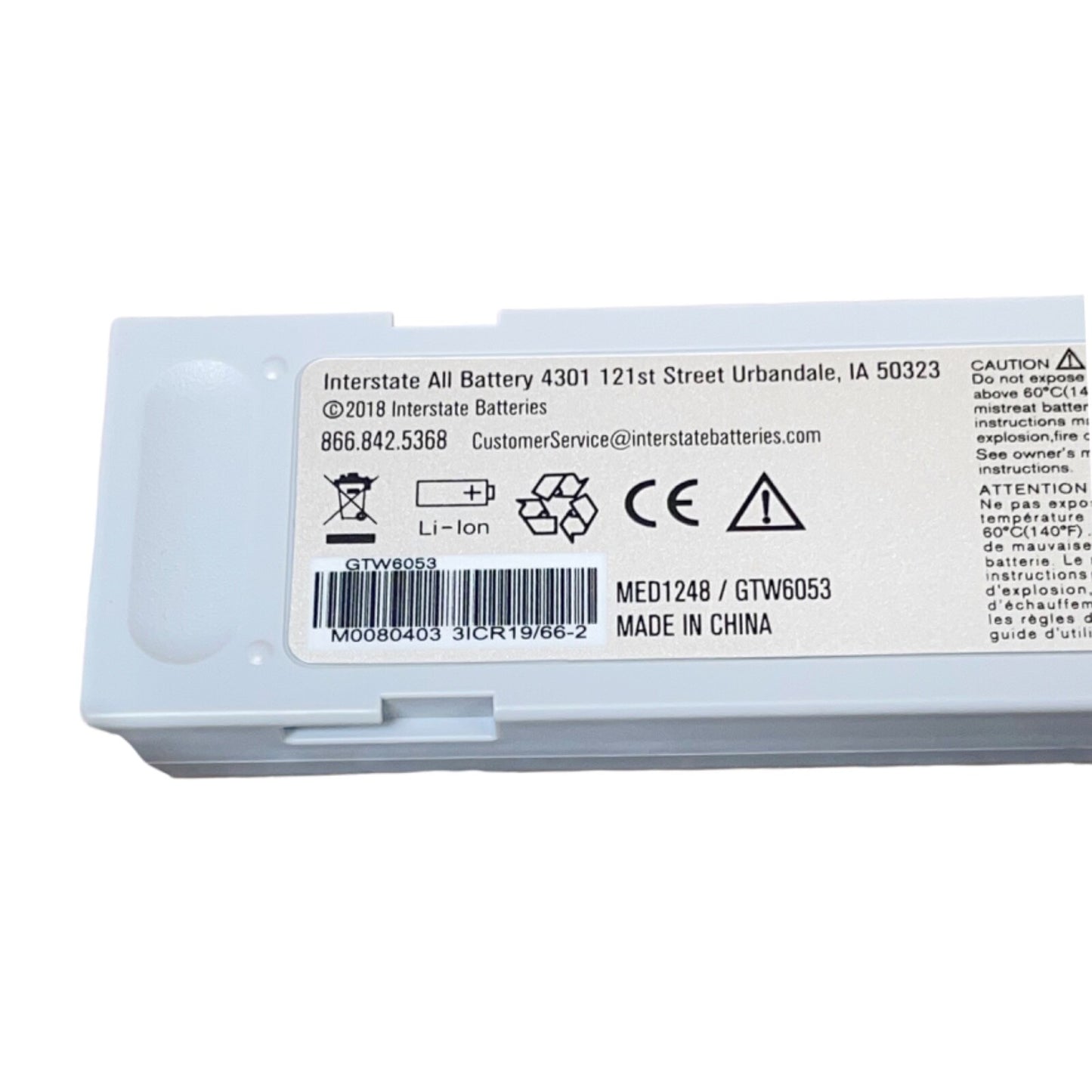 Interstate MED1248 11.1V 4400mAh 49Wh Li-ion Battery For Mindray Monitor