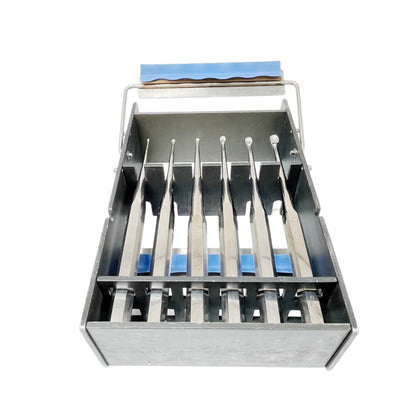 ZIMMER BRUN CUP Curette - Hollow Handle SET OF 6 with Sterilization Rack