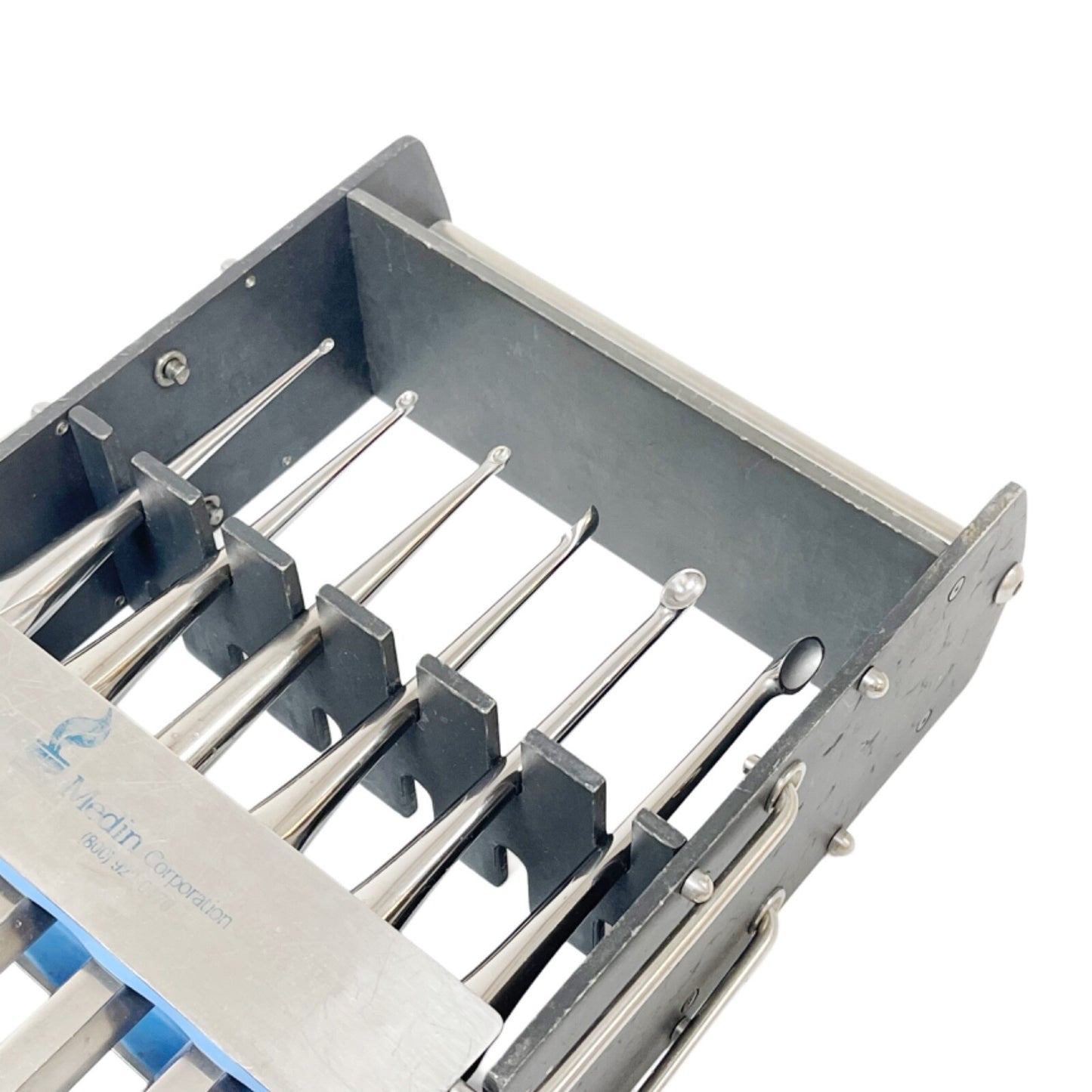 ZIMMER BRUN CUP Curette - Hollow Handle SET OF 6 with Sterilization Rack