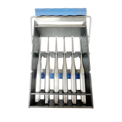ZIMMER BRUN CUP Curette - Hollow Handle SET OF 6 with Sterilization Rack