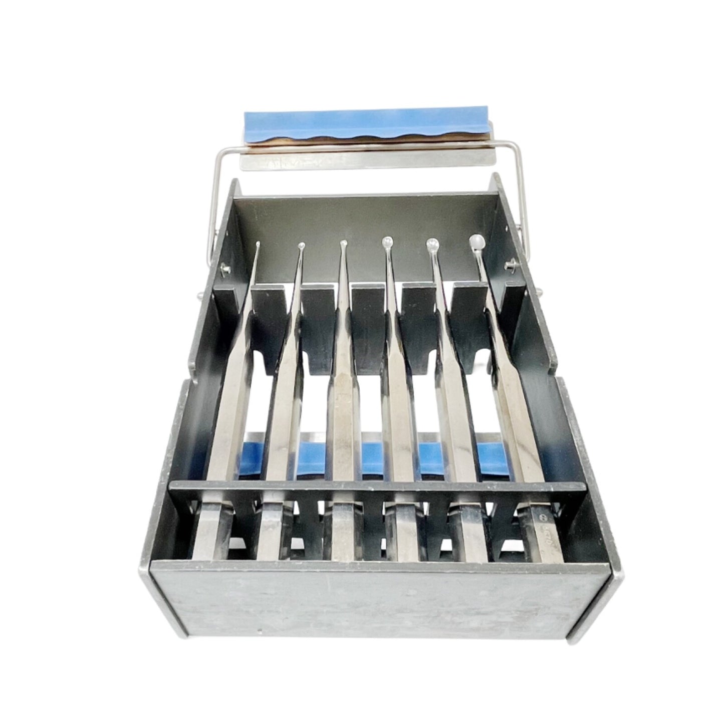 ZIMMER BRUN CUP Curette - Hollow Handle SET OF 6 with Sterilization Rack