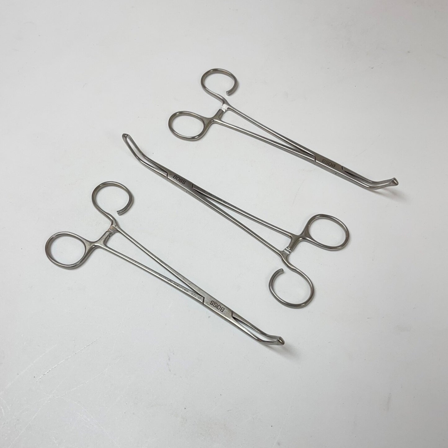 BOSS SURGICAL 95-2006 Allis Coakley Tonsil Forceps Strong Curve ( LOT OF 3 )