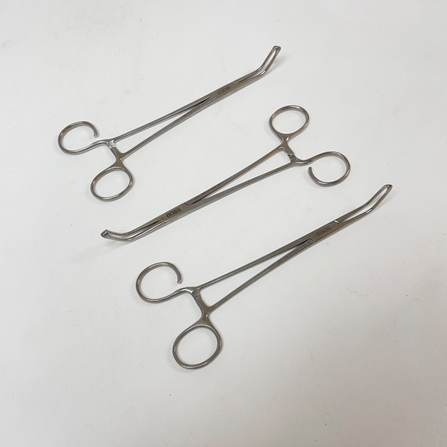 BOSS SURGICAL 95-2006 Allis Coakley Tonsil Forceps Strong Curve ( LOT OF 3 )