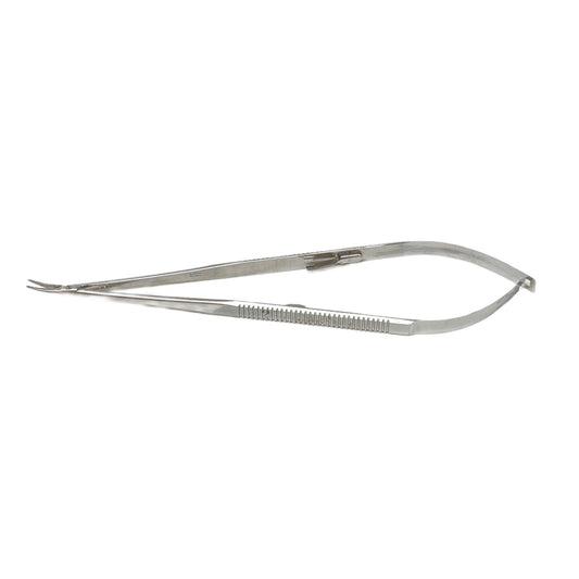 Boss Surgical 65-5267  Finetouch Flat Handle Curved W/ Lock Needle Holder 8.5 In