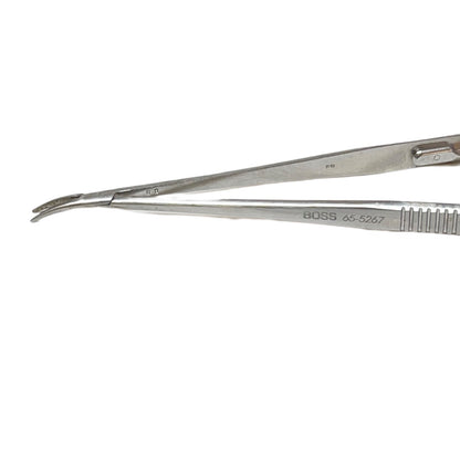 Boss Surgical 65-5267  Finetouch Flat Handle Curved W/ Lock Needle Holder 8.5 In