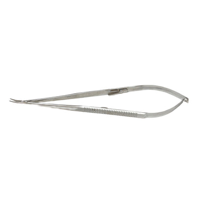 Boss Surgical 65-5267  Finetouch Flat Handle Curved W/ Lock Needle Holder 8.5 In