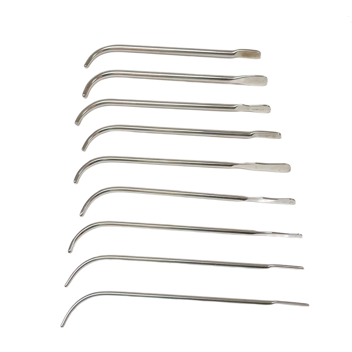 V. Mueller / Pilling Van-Buren Urethral Sound Dilators Size 16 To 32 (Set Of 9)
