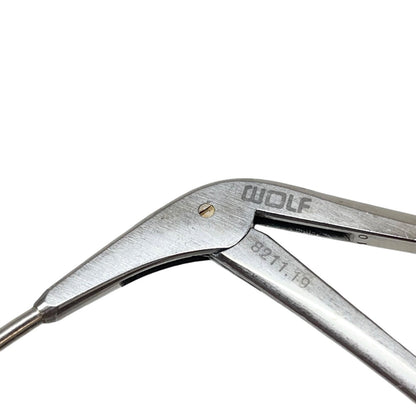 R. WOLF 8211.19 Double Spoon Forceps, Horizontal Opening, Curved 70° Up