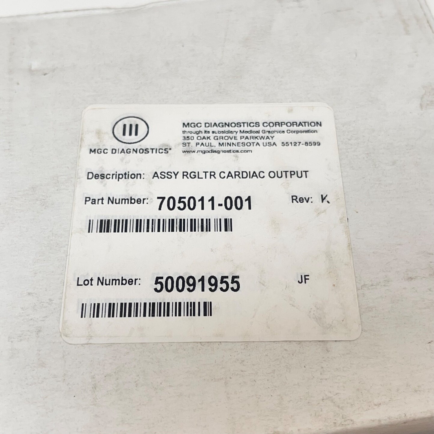 MGC Diagnostic 705011-001 Gas Regulator New