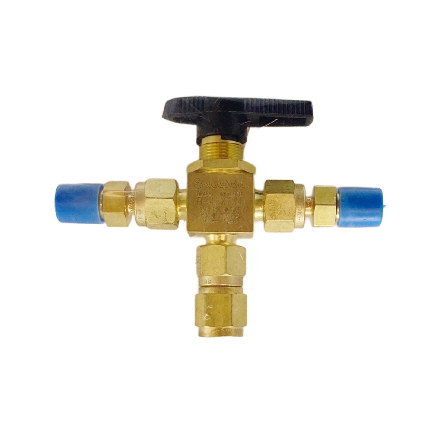 SWAGELOKE B-42XTS4 JR6413001 BRASS Way Ball Valve FOR Tube Fitting, 0.125in 3.2m