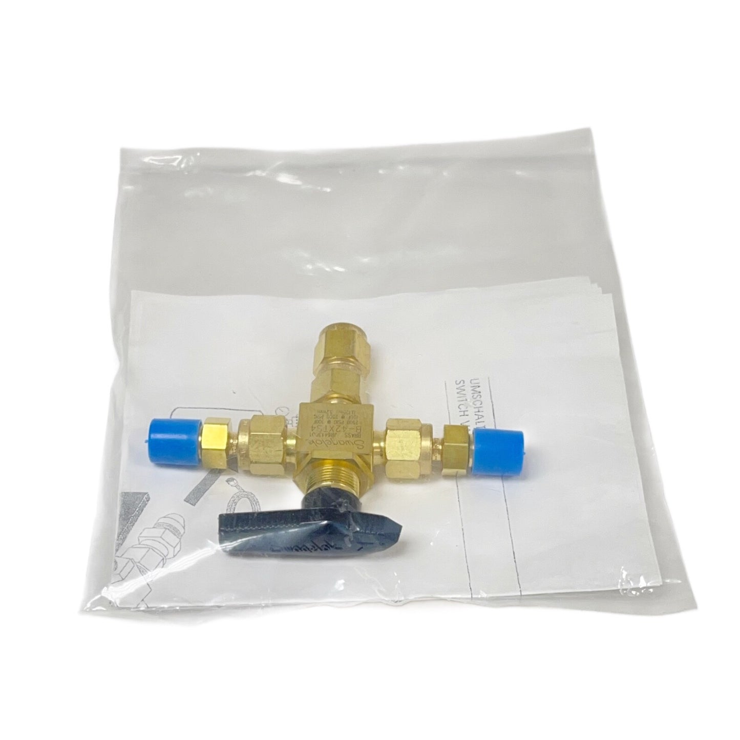 SWAGELOKE B-42XTS4 JR6413001 BRASS Way Ball Valve FOR Tube Fitting, 0.125in 3.2m