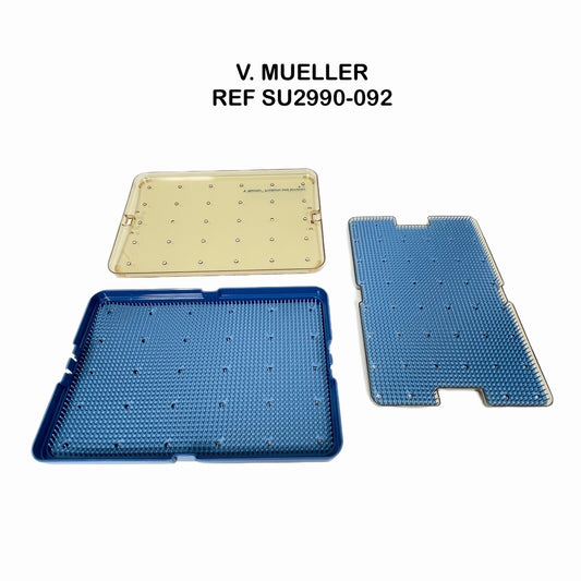 V. MUELLER SU2990-092 Microsurgical Instrument Tray W/ Lid, Insert & 2 Mat