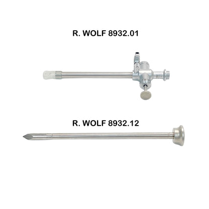 R. WOLF 8932.01 Trocar sleeve, trumpet valve, 8 mm Ã˜, 105 mm w/ 8932.12 Trocar