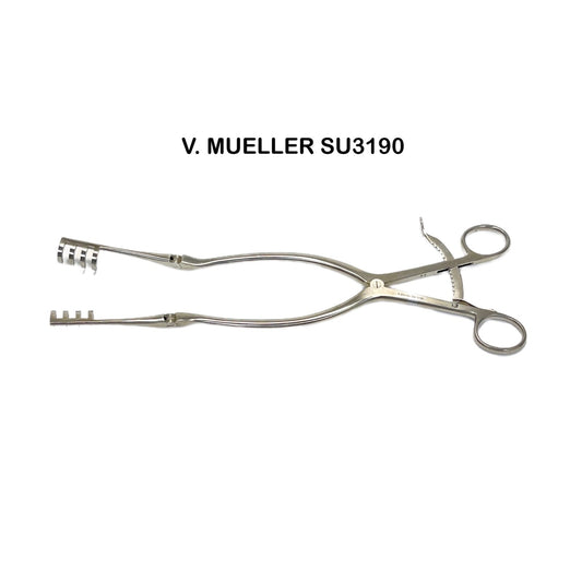 V. MUELLER SU3190 Retractor, Goiter Beckman 4X4 Sharp Prong 12" Instrument