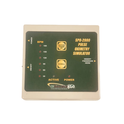 BC Biomedical REF SPO-2000 Pulse Oximetry Simulator With FingerSim Set & Charger