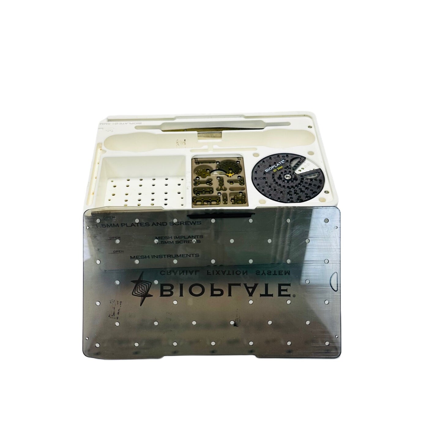 Bioplate 81-3367 Cranial Low Profile Instrument & Accessories W/ Container As Is