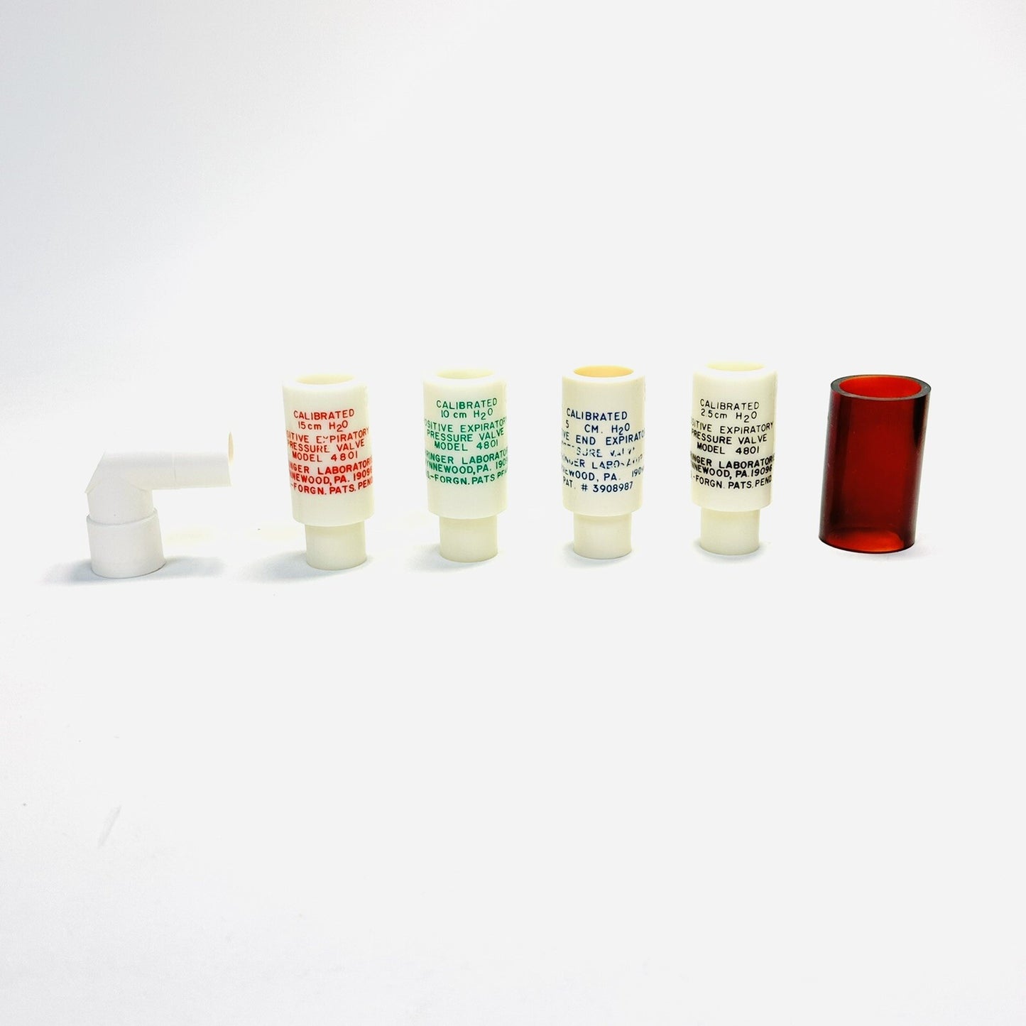 Boehringer positive expiratory pressure valve 4801 Set Of 2.5 / 5 / 10 & 15 Flow