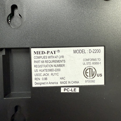 Med-Pat D2200, 2 Can Talk 2 Telephone - Twin Handset Conference Phone