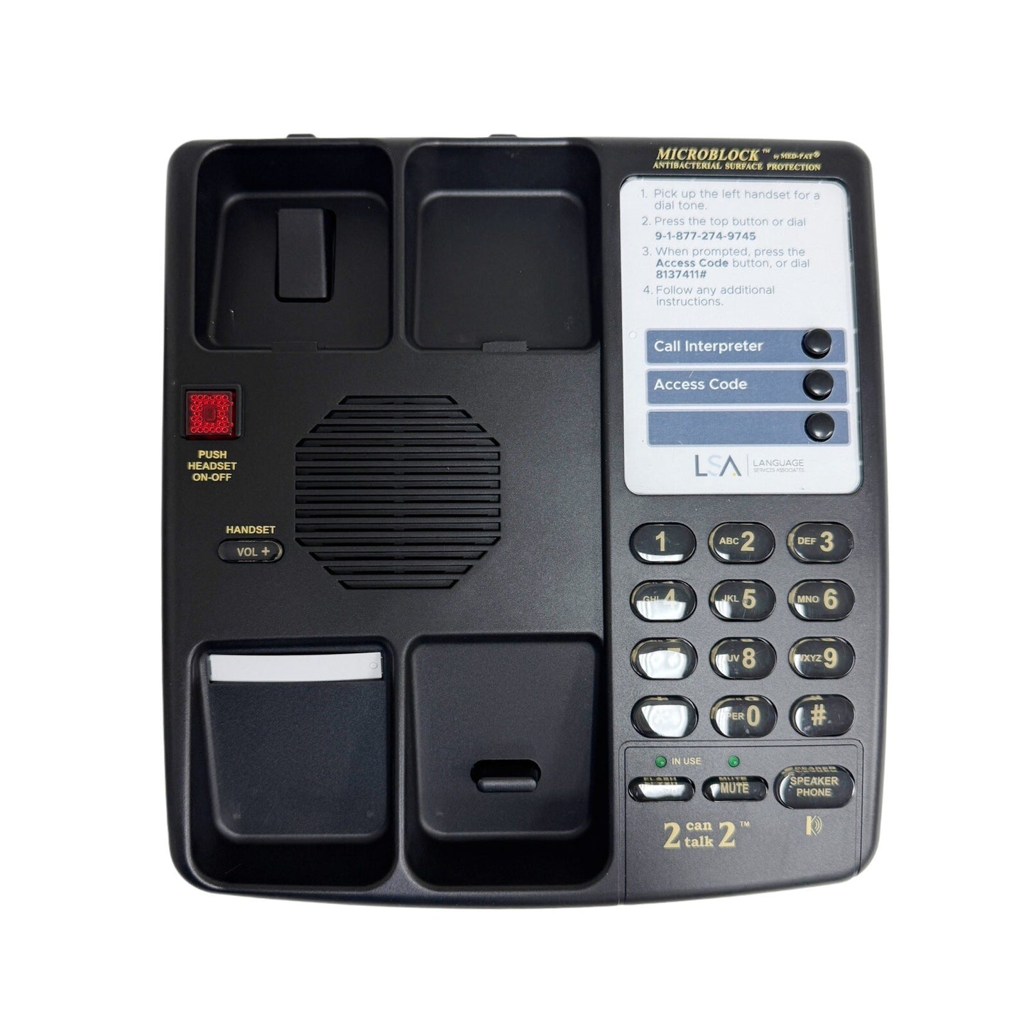 Med-Pat D2200, 2 Can Talk 2 Telephone - Twin Handset Conference Phone