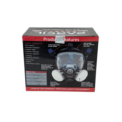 Parcil Safety PT-100 Full Face Respirator W/ P-A-1 Filter