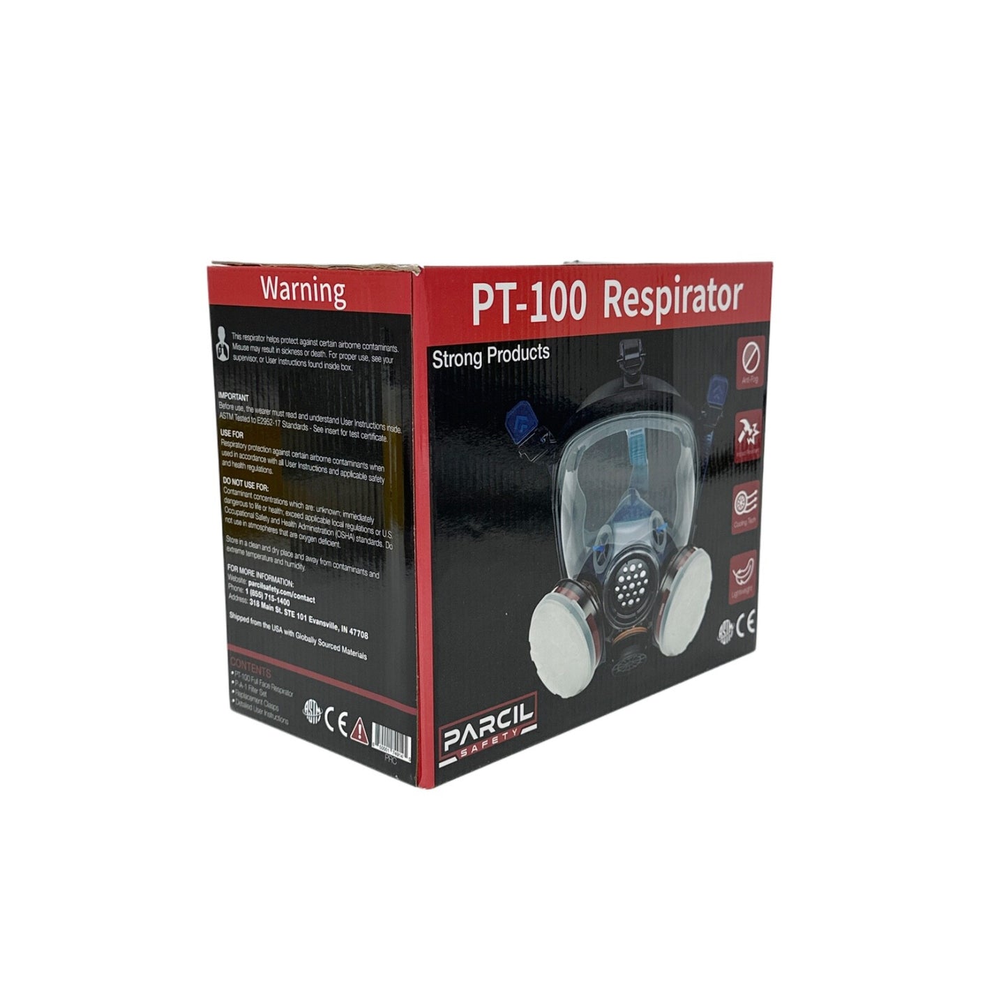 Parcil Safety PT-100 Full Face Respirator W/ P-A-1 Filter