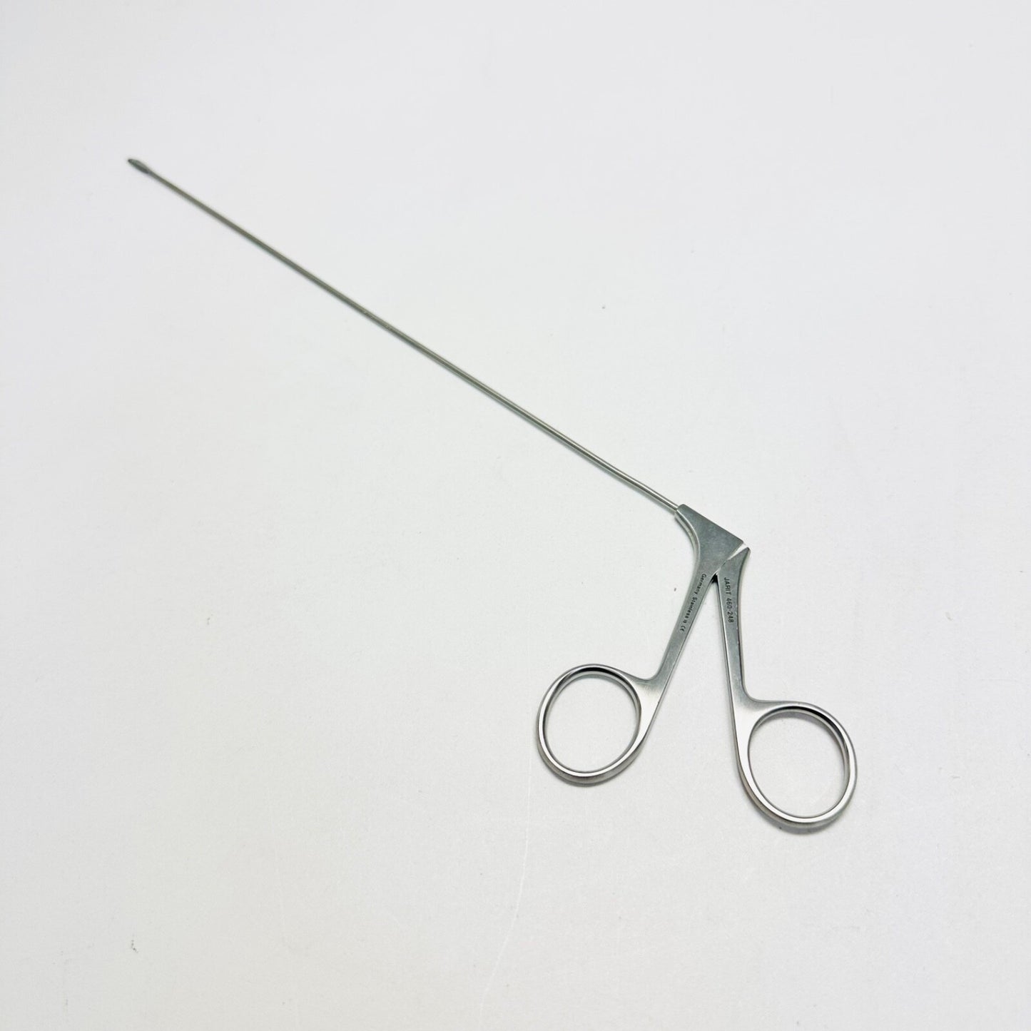 Jarit 460-248 Jako Microlaryngeal Scissor Curved Right, Working Length, 9-3/4"