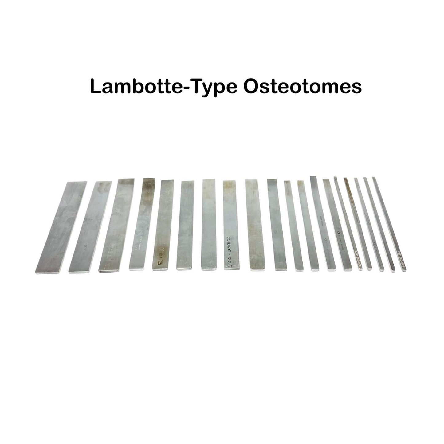 V. MUELLER / ZIMMER /K MEDIC Lambotte-Type Osteotomes Different Sizes LOT OF 19