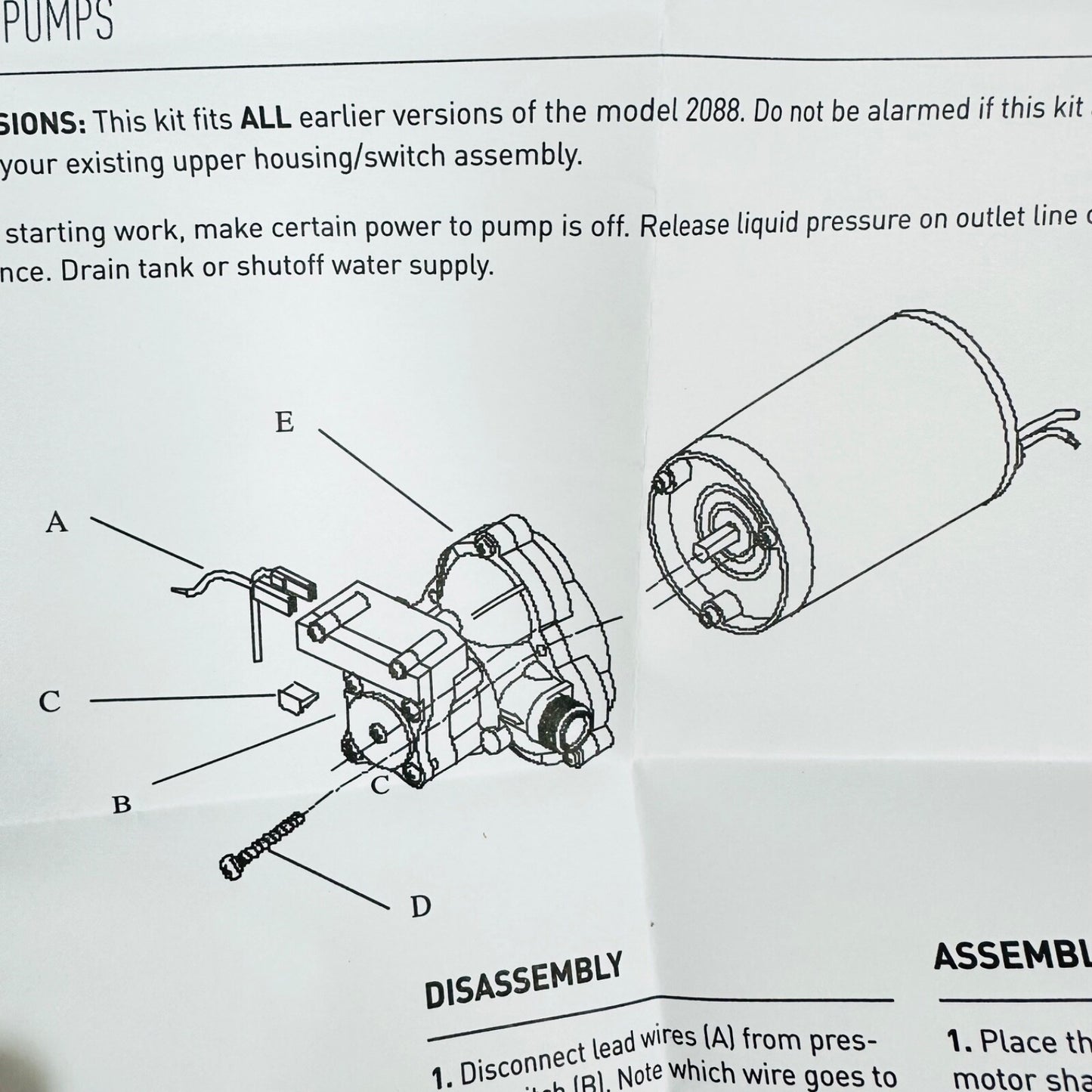 Shurflo 94-236-34 Pump Head Replacement Kit For 2088 / 2090 Pumps