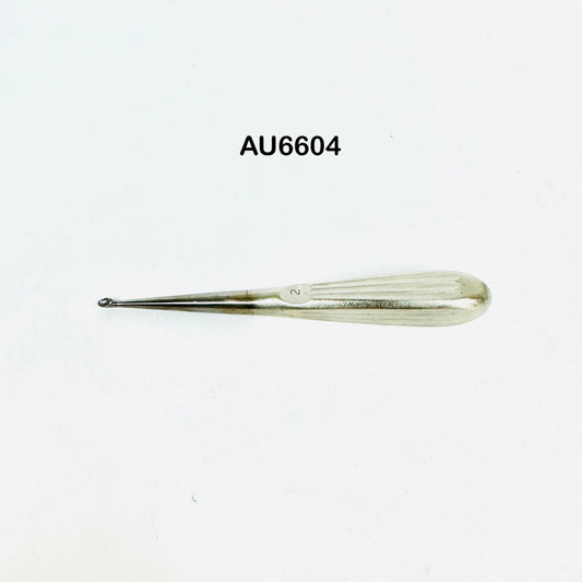 V. Mueller AU6604 Spratt Mastoid Curette Size 2,  6-1/2 Inch Instrument