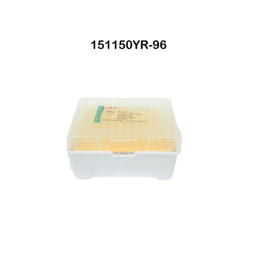 Globe Scientific 151150YR-96 Pipette Tip 1 - 200Ul,Graduated, 54mm 96/Rack