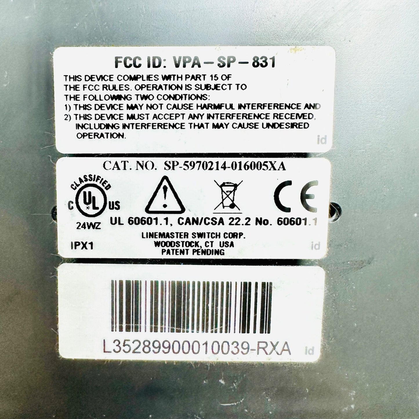 Conmed SP-5970214-016005XA Wireless Receiver For Footswitch Of Edge Bipolar Sys.