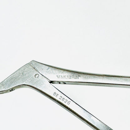 V. Mueller BE2826 Microlaryngeal Grasping Forceps Angled Left JACKO CUP 9-1/2 In