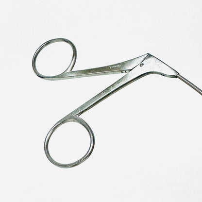 V. Mueller BE2826 Microlaryngeal Grasping Forceps Angled Left JACKO CUP 9-1/2 In