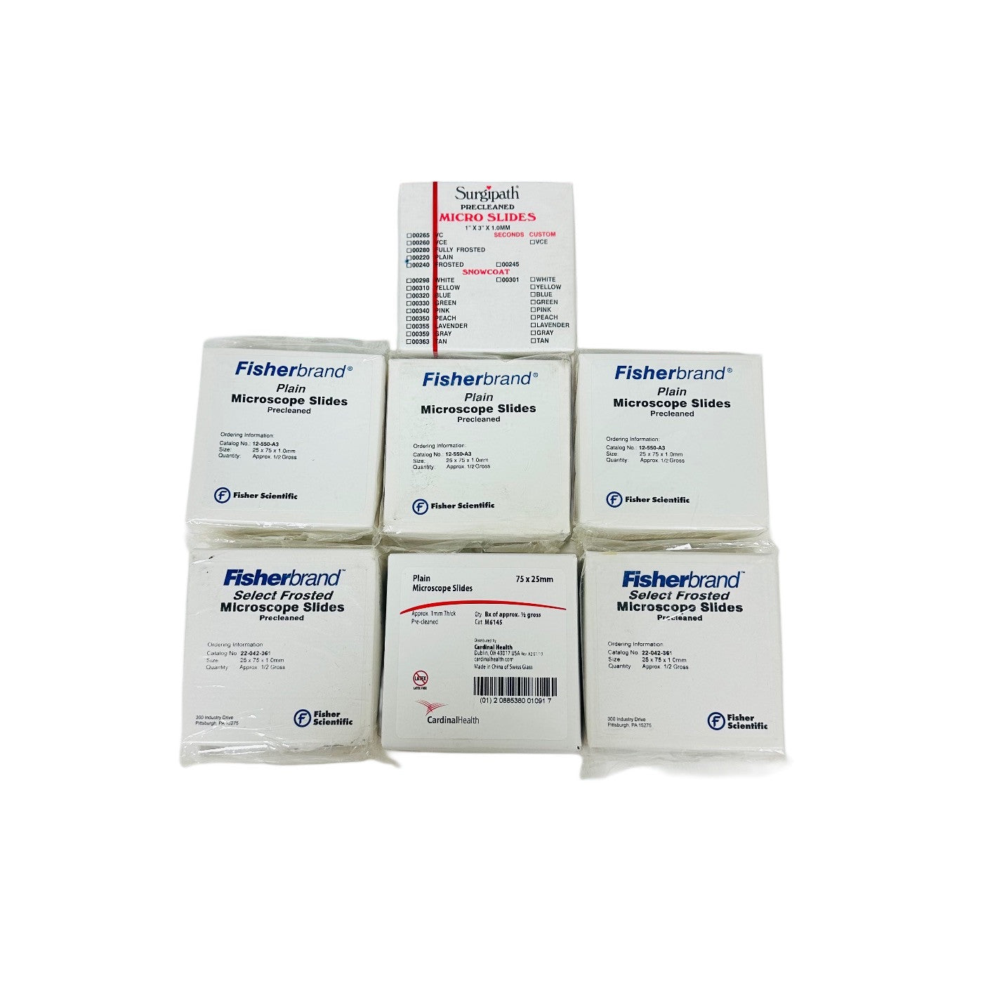 Fisherbrand / Cardinalhealth / Surgipath Microscope Slides Lot Of 7 Pack