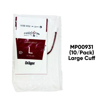Draeger MP00931 NBP Single Use Cuffs, 31-40cm , Large Adult  10/Pack (NEW)