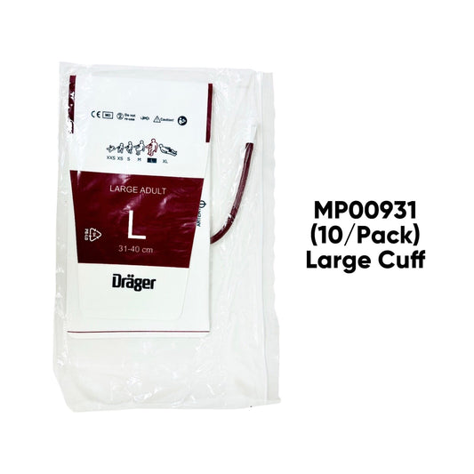 Draeger MP00931 NBP Single Use Cuffs, 31-40cm , Large Adult  10/Pack (NEW)