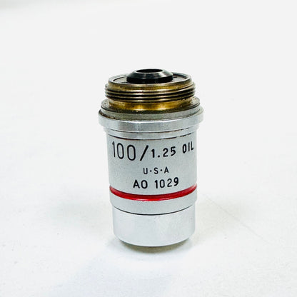AO 1029  100/ 1.25 0IL PLAN ACHRO Microscope Objective Lens Made in USA